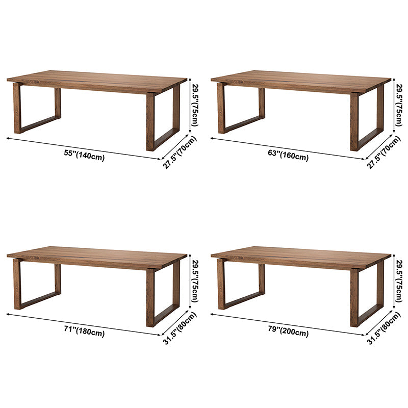 Pine Solid Wood Rectangle Table Modern Dining Table with Double Pedestal for Restaurant Clearhalo ' dining_table' 'Dining Tables & Seating' 'Dining Tables' 'furn' 'furn_dining_table' 'Furniture' 'furniture_dining_table' 'Kitchen & Dining Furniture' 'kitchen&dining_furn' 'kitchen' 'kitchen_dining_table' 3723792