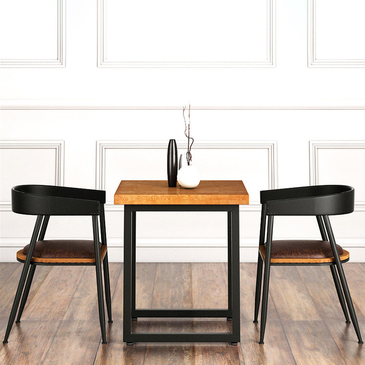 Industrial Style Solid Wood Dining Table Brown Square Table with Black Frame for Dinning Room Clearhalo ' dining_table' 'Dining Tables & Seating' 'Dining Tables' 'furn' 'furn_dining_table' 'Furniture' 'furniture_dining_table' 'Kitchen & Dining Furniture' 'kitchen&dining_furn' 'kitchen' 'kitchen_dining_table' 3723796