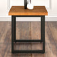 Industrial Style Solid Wood Dining Table Brown Square Table with Black Frame for Dinning Room Clearhalo ' dining_table' 'Dining Tables & Seating' 'Dining Tables' 'furn' 'furn_dining_table' 'Furniture' 'furniture_dining_table' 'Kitchen & Dining Furniture' 'kitchen&dining_furn' 'kitchen' 'kitchen_dining_table' 3723797
