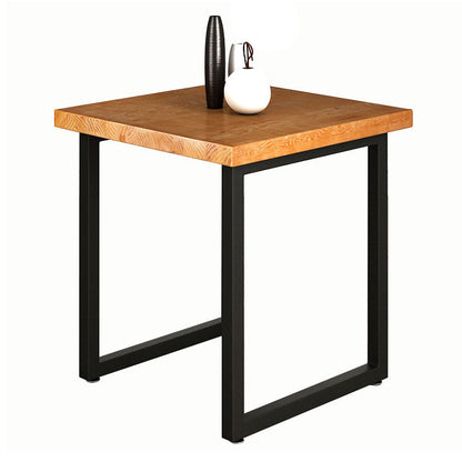 Industrial Style Solid Wood Dining Table Brown Square Table with Black Frame for Dinning Room Without Chairs Clearhalo ' dining_table' 'Dining Tables & Seating' 'Dining Tables' 'furn' 'furn_dining_table' 'Furniture' 'furniture_dining_table' 'Kitchen & Dining Furniture' 'kitchen&dining_furn' 'kitchen' 'kitchen_dining_table' 3723798