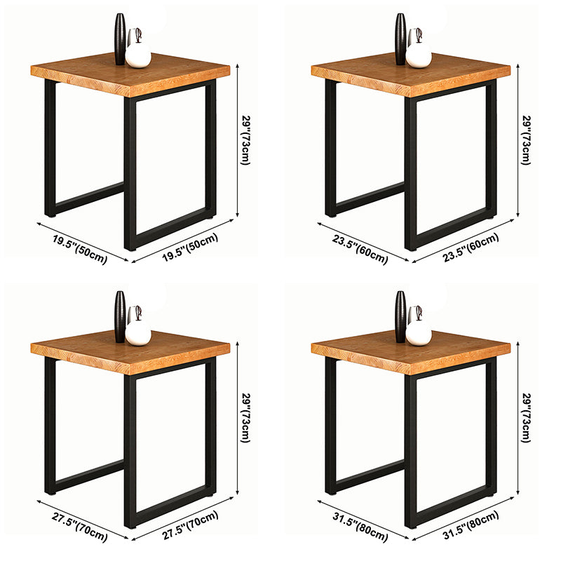 Industrial Style Solid Wood Dining Table Brown Square Table with Black Frame for Dinning Room Clearhalo ' dining_table' 'Dining Tables & Seating' 'Dining Tables' 'furn' 'furn_dining_table' 'Furniture' 'furniture_dining_table' 'Kitchen & Dining Furniture' 'kitchen&dining_furn' 'kitchen' 'kitchen_dining_table' 3723800