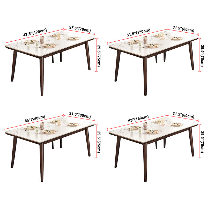 Modern Style Home Sintered Stone Dining Table Rectangle Shape Table with Wood Base Clearhalo ' dining_table' 'Dining Tables & Seating' 'Dining Tables' 'furn' 'furn_dining_table' 'Furniture' 'furniture_dining_table' 'Kitchen & Dining Furniture' 'kitchen&dining_furn' 'kitchen' 'kitchen_dining_table' 3723810