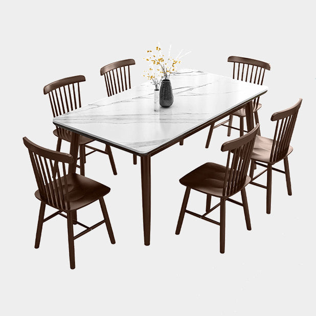 Modern Style Home Sintered Stone Dining Table Rectangle Shape Table with Wood Base Clearhalo ' dining_table' 'Dining Tables & Seating' 'Dining Tables' 'furn' 'furn_dining_table' 'Furniture' 'furniture_dining_table' 'Kitchen & Dining Furniture' 'kitchen&dining_furn' 'kitchen' 'kitchen_dining_table' 3723812