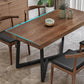 Industrial Solid Wood Dining Table Brown Rectangle Table with Metal Base for Dinning Room Clearhalo ' dining_table' 'Dining Tables & Seating' 'Dining Tables' 'furn' 'furn_dining_table' 'Furniture' 'furniture_dining_table' 'Kitchen & Dining Furniture' 'kitchen&dining_furn' 'kitchen' 'kitchen_dining_table' 3723832