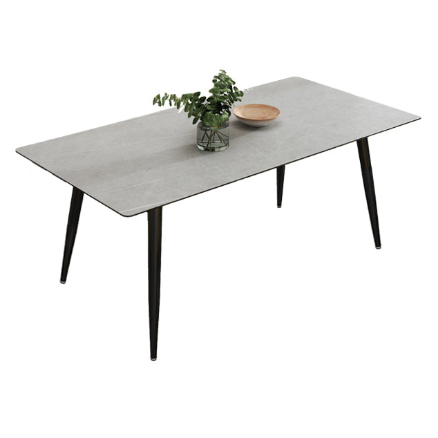 Contemporary Style Sintered Stone Rectangle Dining Table 4 Legs Table for Home Without Chairs Clearhalo ' dining_table' 'Dining Tables & Seating' 'Dining Tables' 'furn' 'furn_dining_table' 'Furniture' 'furniture_dining_table' 'Kitchen & Dining Furniture' 'kitchen&dining_furn' 'kitchen' 'kitchen_dining_table' 3723842