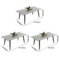 Contemporary Style Sintered Stone Rectangle Dining Table 4 Legs Table for Home Clearhalo ' dining_table' 'Dining Tables & Seating' 'Dining Tables' 'furn' 'furn_dining_table' 'Furniture' 'furniture_dining_table' 'Kitchen & Dining Furniture' 'kitchen&dining_furn' 'kitchen' 'kitchen_dining_table' 3723843