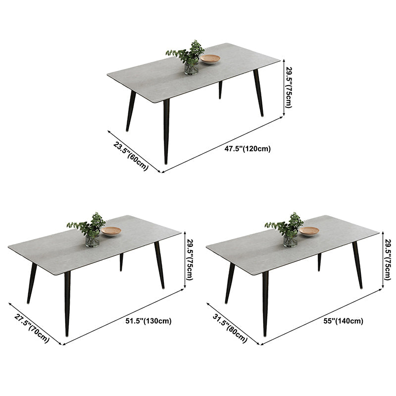 Contemporary Style Sintered Stone Rectangle Dining Table 4 Legs Table for Home Clearhalo ' dining_table' 'Dining Tables & Seating' 'Dining Tables' 'furn' 'furn_dining_table' 'Furniture' 'furniture_dining_table' 'Kitchen & Dining Furniture' 'kitchen&dining_furn' 'kitchen' 'kitchen_dining_table' 3723843