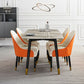 Simplicity Style Home Sintered Stone Dining Table Rectangular Shape Table with 4 Legs Base Clearhalo ' dining_table' 'Dining Tables & Seating' 'Dining Tables' 'furn' 'furn_dining_table' 'Furniture' 'furniture_dining_table' 'Kitchen & Dining Furniture' 'kitchen&dining_furn' 'kitchen' 'kitchen_dining_table' 3723855