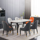 Simplicity Style Home Sintered Stone Dining Table Rectangular Shape Table with 4 Legs Base Clearhalo ' dining_table' 'Dining Tables & Seating' 'Dining Tables' 'furn' 'furn_dining_table' 'Furniture' 'furniture_dining_table' 'Kitchen & Dining Furniture' 'kitchen&dining_furn' 'kitchen' 'kitchen_dining_table' 3723856