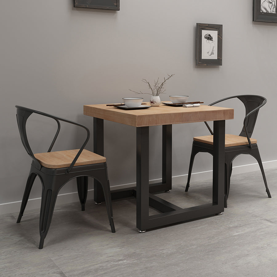 Industrial Style Solid Wood Dining Table Brown Square Table with Trestle Base for Dinning Room Clearhalo ' dining_table' 'Dining Tables & Seating' 'Dining Tables' 'furn' 'furn_dining_table' 'Furniture' 'furniture_dining_table' 'Kitchen & Dining Furniture' 'kitchen&dining_furn' 'kitchen' 'kitchen_dining_table' 3723859
