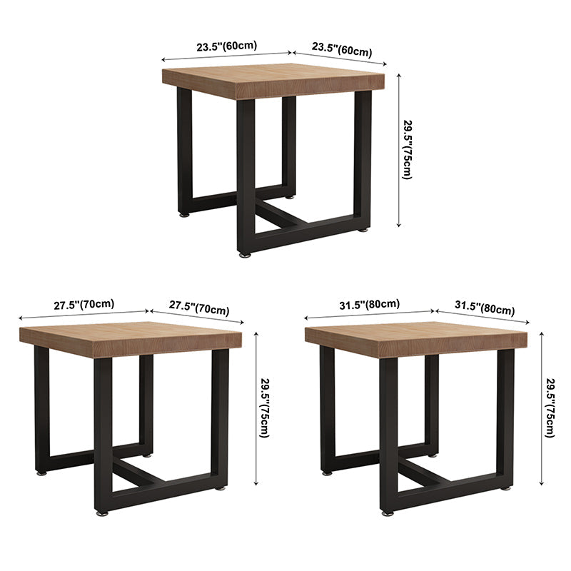 Industrial Style Solid Wood Dining Table Brown Square Table with Trestle Base for Dinning Room Clearhalo ' dining_table' 'Dining Tables & Seating' 'Dining Tables' 'furn' 'furn_dining_table' 'Furniture' 'furniture_dining_table' 'Kitchen & Dining Furniture' 'kitchen&dining_furn' 'kitchen' 'kitchen_dining_table' 3723866