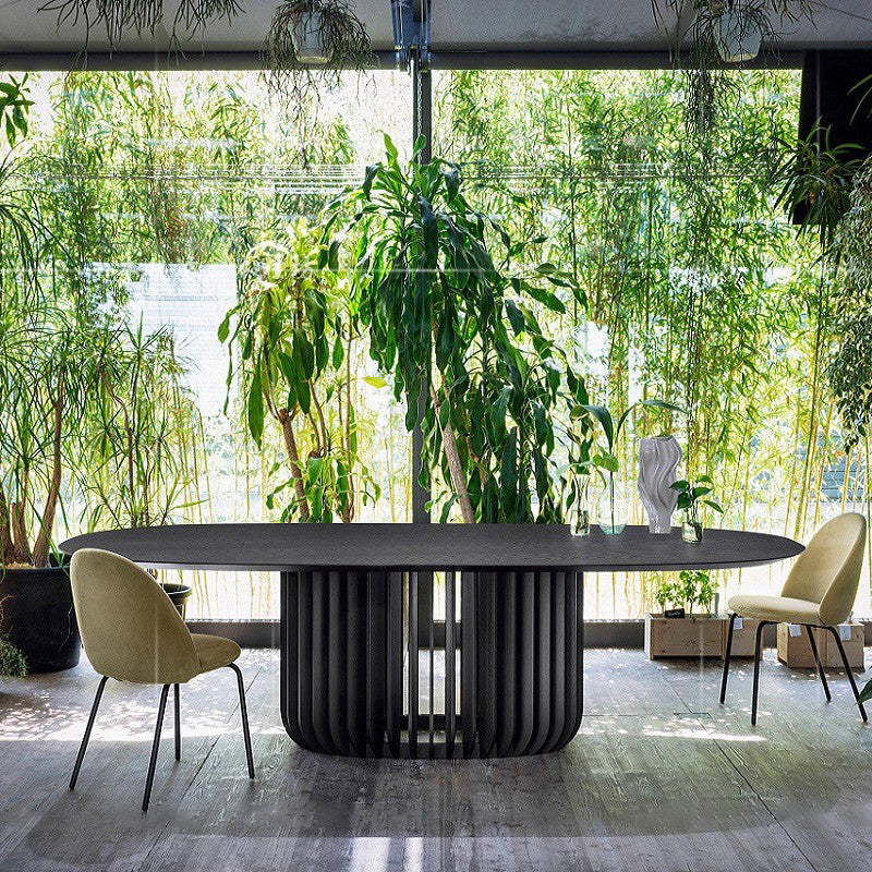 Solid Wood Modern Oval Dining Table Wood Top Table for Kitchen and Dining Room Black Without Chairs Clearhalo ' dining_table' 'Dining Tables & Seating' 'Dining Tables' 'furn' 'furn_dining_table' 'Furniture' 'furniture_dining_table' 'Kitchen & Dining Furniture' 'kitchen&dining_furn' 'kitchen' 'kitchen_dining_table' 3723878