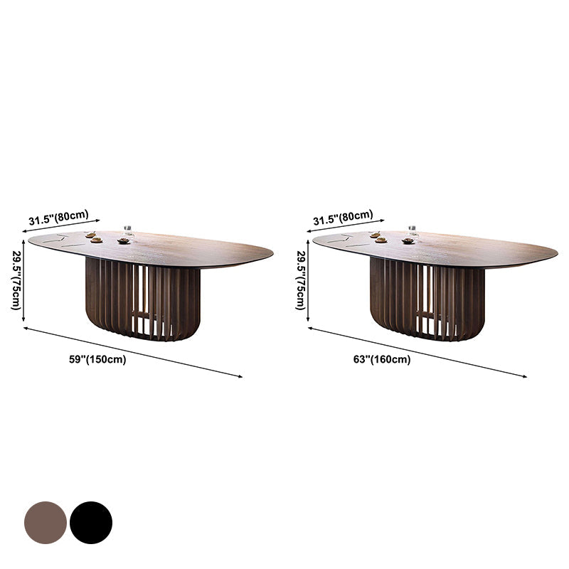 Solid Wood Modern Oval Dining Table Wood Top Table for Kitchen and Dining Room Clearhalo ' dining_table' 'Dining Tables & Seating' 'Dining Tables' 'furn' 'furn_dining_table' 'Furniture' 'furniture_dining_table' 'Kitchen & Dining Furniture' 'kitchen&dining_furn' 'kitchen' 'kitchen_dining_table' 3723882