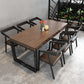 Industrial Style Solid Wood Dinner Table Brown Rectangle Table with Sled Base for Dinning Room Clearhalo ' dining_table' 'Dining Tables & Seating' 'Dining Tables' 'furn' 'furn_dining_table' 'Furniture' 'furniture_dining_table' 'Kitchen & Dining Furniture' 'kitchen&dining_furn' 'kitchen' 'kitchen_dining_table' 3723883