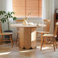 Oak Wood Round Dining Table Kitchen Table in Nature with Wooden Pedestal Clearhalo ' dining_table' 'Dining Tables & Seating' 'Dining Tables' 'furn' 'furn_dining_table' 'Furniture' 'furniture_dining_table' 'Kitchen & Dining Furniture' 'kitchen&dining_furn' 'kitchen' 'kitchen_dining_table' 3723896