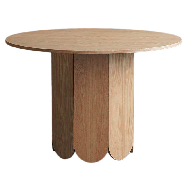 Oak Wood Round Dining Table Kitchen Table in Nature with Wooden Pedestal Without Chairs Clearhalo ' dining_table' 'Dining Tables & Seating' 'Dining Tables' 'furn' 'furn_dining_table' 'Furniture' 'furniture_dining_table' 'Kitchen & Dining Furniture' 'kitchen&dining_furn' 'kitchen' 'kitchen_dining_table' 3723900
