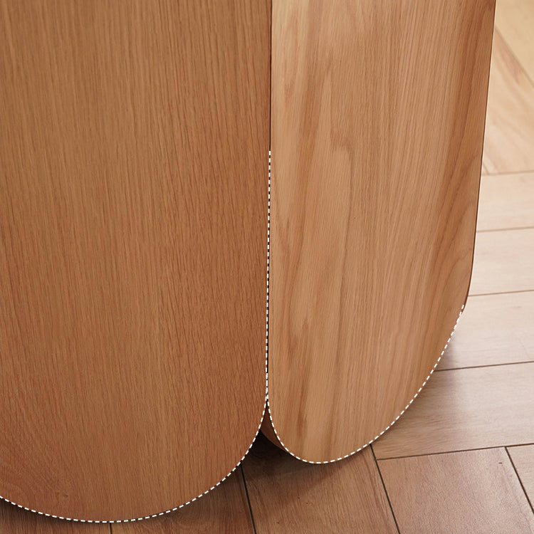Oak Wood Round Dining Table Kitchen Table in Nature with Wooden Pedestal Clearhalo ' dining_table' 'Dining Tables & Seating' 'Dining Tables' 'furn' 'furn_dining_table' 'Furniture' 'furniture_dining_table' 'Kitchen & Dining Furniture' 'kitchen&dining_furn' 'kitchen' 'kitchen_dining_table' 3723902