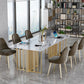 Rectangle Luxury Dining Table White Tone Fixed Table with Sintered Stone Clearhalo ' dining_table' 'Dining Tables & Seating' 'Dining Tables' 'furn' 'furn_dining_table' 'Furniture' 'furniture_dining_table' 'Kitchen & Dining Furniture' 'kitchen&dining_furn' 'kitchen' 'kitchen_dining_table' 3723909