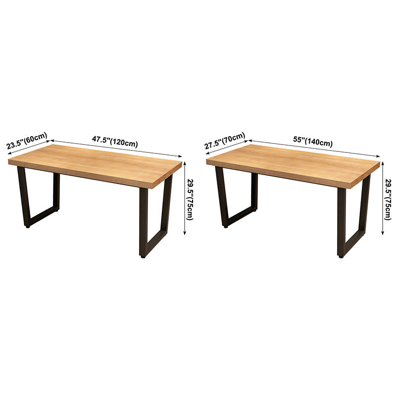 Industrial Solid Wood Dining Table Rectangle Table with Sled Base for Dinning Room Clearhalo ' dining_table' 'Dining Tables & Seating' 'Dining Tables' 'furn' 'furn_dining_table' 'Furniture' 'furniture_dining_table' 'Kitchen & Dining Furniture' 'kitchen&dining_furn' 'kitchen' 'kitchen_dining_table' 3723923