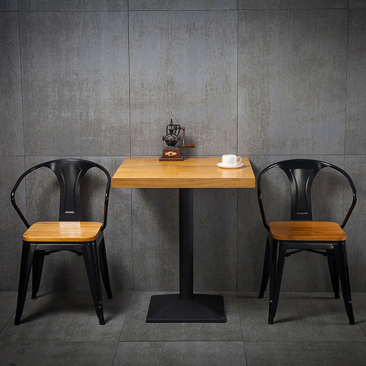 Industrial Solid Wood Dining Table Brown Square Table with Pedestal Base for Dinning Room Clearhalo ' dining_table' 'Dining Tables & Seating' 'Dining Tables' 'furn' 'furn_dining_table' 'Furniture' 'furniture_dining_table' 'Kitchen & Dining Furniture' 'kitchen&dining_furn' 'kitchen' 'kitchen_dining_table' 3723926