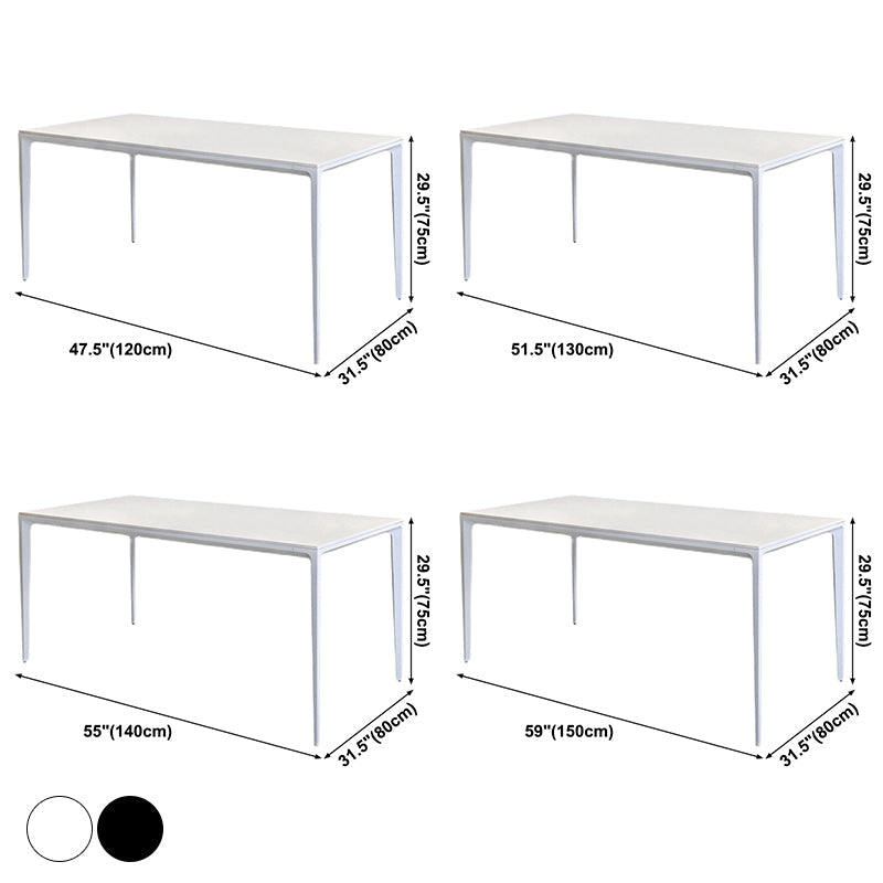 Contemporary Style Home Sintered Stone Dining Table Rectangle Shape Table with Metallic Base Clearhalo ' dining_table' 'Dining Tables & Seating' 'Dining Tables' 'furn' 'furn_dining_table' 'Furniture' 'furniture_dining_table' 'Kitchen & Dining Furniture' 'kitchen&dining_furn' 'kitchen' 'kitchen_dining_table' 3723940
