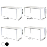 Contemporary Style Home Sintered Stone Dining Table Rectangle Shape Table with Metallic Base Clearhalo ' dining_table' 'Dining Tables & Seating' 'Dining Tables' 'furn' 'furn_dining_table' 'Furniture' 'furniture_dining_table' 'Kitchen & Dining Furniture' 'kitchen&dining_furn' 'kitchen' 'kitchen_dining_table' 3723940