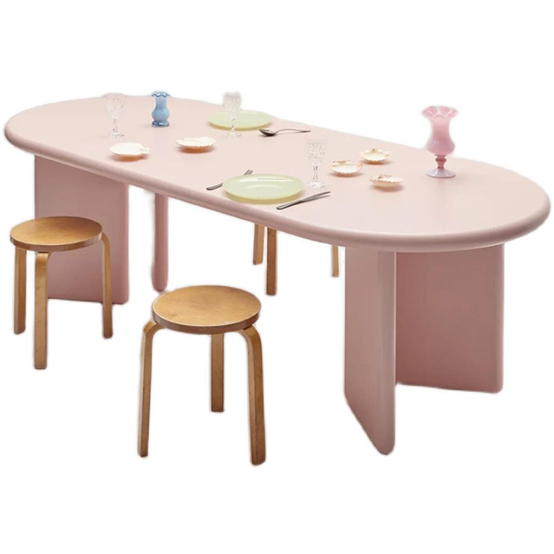 Solid Wood Contemporary Oval Table Wood Top Table for Kitchen and Dining Room Clearhalo ' dining_table' 'Dining Tables & Seating' 'Dining Tables' 'furn' 'furn_dining_table' 'Furniture' 'furniture_dining_table' 'Kitchen & Dining Furniture' 'kitchen&dining_furn' 'kitchen' 'kitchen_dining_table' 3723947