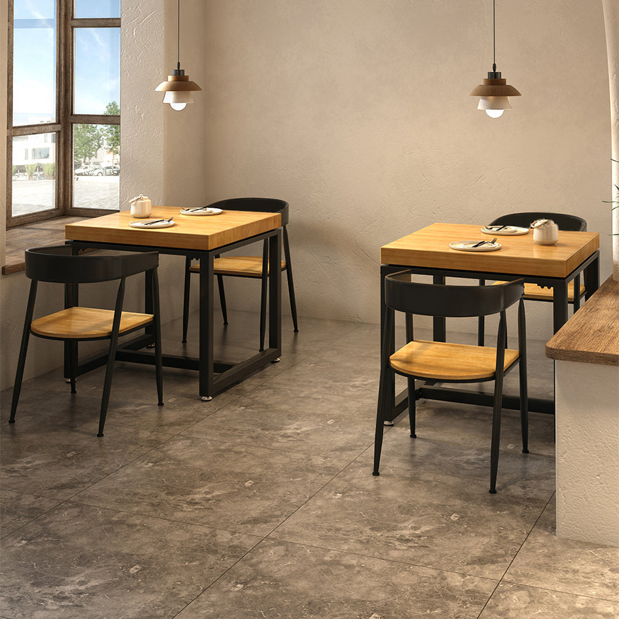 Industrial Style Solid Wood Dining Table Brown Square Table with Metal Base for Dinning Room Clearhalo ' dining_table' 'Dining Tables & Seating' 'Dining Tables' 'furn' 'furn_dining_table' 'Furniture' 'furniture_dining_table' 'Kitchen & Dining Furniture' 'kitchen&dining_furn' 'kitchen' 'kitchen_dining_table' 3723950