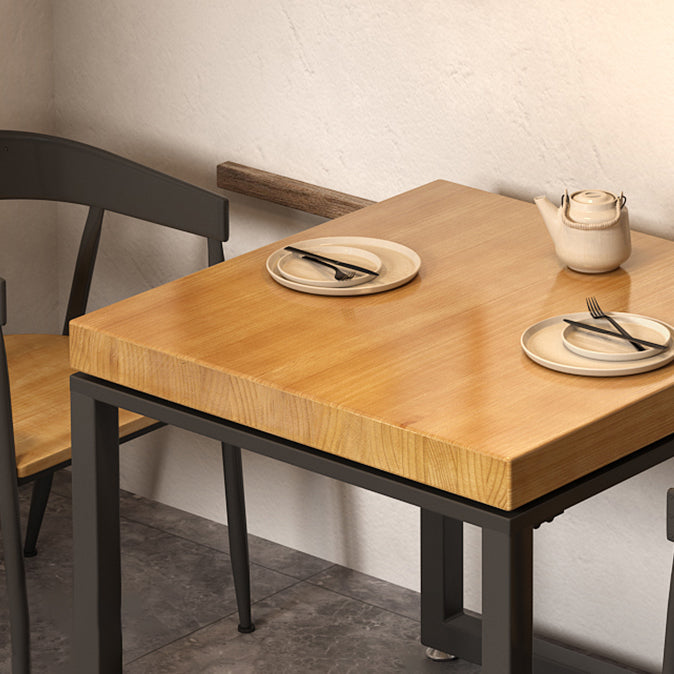 Industrial Style Solid Wood Dining Table Brown Square Table with Metal Base for Dinning Room Clearhalo ' dining_table' 'Dining Tables & Seating' 'Dining Tables' 'furn' 'furn_dining_table' 'Furniture' 'furniture_dining_table' 'Kitchen & Dining Furniture' 'kitchen&dining_furn' 'kitchen' 'kitchen_dining_table' 3723955