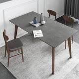 Contemporary Gray Sintered Stone Dining Table Rectangle Shape Standard Dining Table for Kitchen Clearhalo ' dining_table' 'Dining Tables & Seating' 'Dining Tables' 'furn' 'furn_dining_table' 'Furniture' 'furniture_dining_table' 'Kitchen & Dining Furniture' 'kitchen&dining_furn' 'kitchen' 'kitchen_dining_table' 3723975