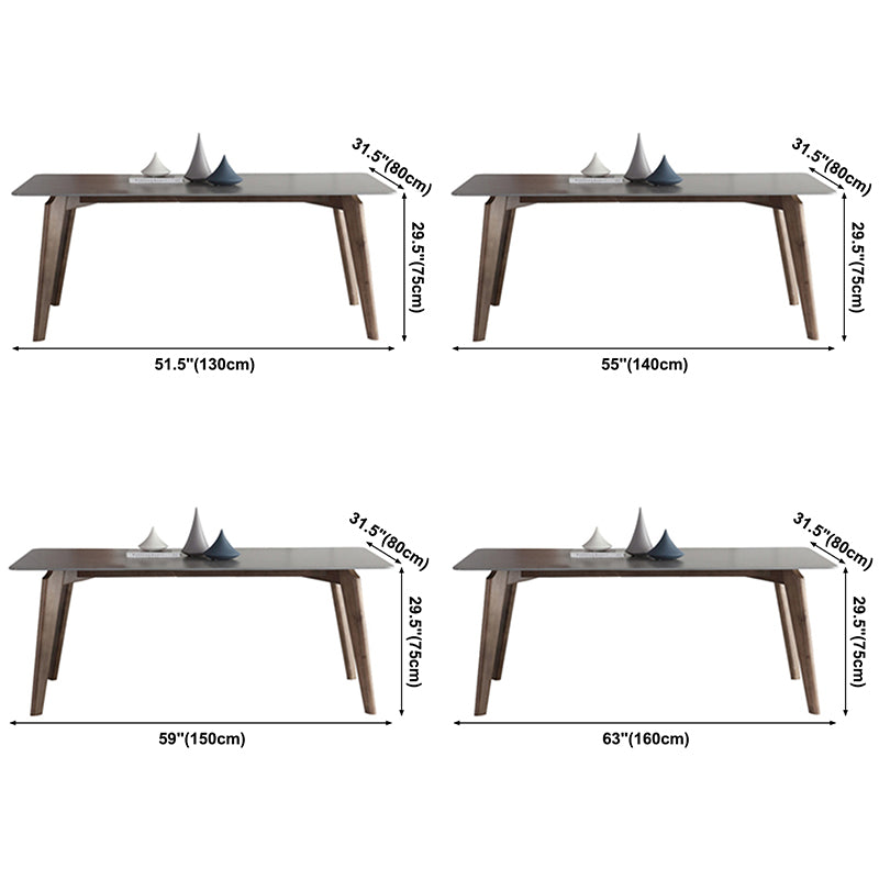 Contemporary Gray Sintered Stone Dining Table Rectangle Shape Standard Dining Table for Kitchen Clearhalo ' dining_table' 'Dining Tables & Seating' 'Dining Tables' 'furn' 'furn_dining_table' 'Furniture' 'furniture_dining_table' 'Kitchen & Dining Furniture' 'kitchen&dining_furn' 'kitchen' 'kitchen_dining_table' 3723981