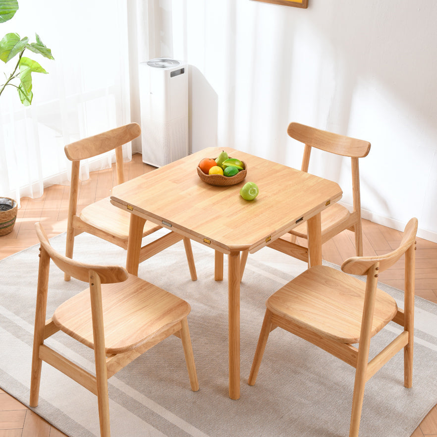 Rubberwood Solid Wood Dining Table Contemporary Style Dining Site Table with 4 Legs Clearhalo ' dining_table' 'Dining Tables & Seating' 'Dining Tables' 'furn' 'furn_dining_table' 'Furniture' 'furniture_dining_table' 'Kitchen & Dining Furniture' 'kitchen&dining_furn' 'kitchen' 'kitchen_dining_table' 3724000
