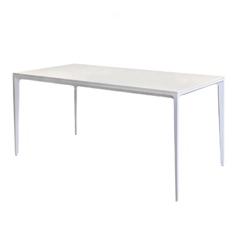 Modern White Sintered Stone Dining Table Rectangle Shape Standard Dining Table for Kitchen Clearhalo ' dining_table' 'Dining Tables & Seating' 'Dining Tables' 'Furniture' 'furniture_dining_table' 'Kitchen & Dining Furniture' 'kitchen&dining_furn' 'kitchen' 'kitchen_dining_table' 3724012