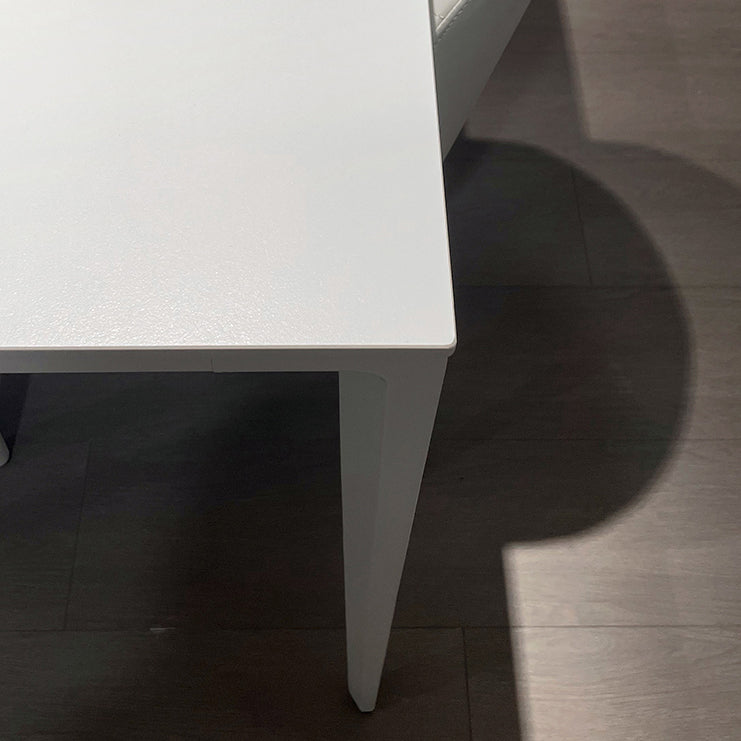 Modern White Sintered Stone Dining Table Rectangle Shape Standard Dining Table for Kitchen Clearhalo ' dining_table' 'Dining Tables & Seating' 'Dining Tables' 'Furniture' 'furniture_dining_table' 'Kitchen & Dining Furniture' 'kitchen&dining_furn' 'kitchen' 'kitchen_dining_table' 3724013
