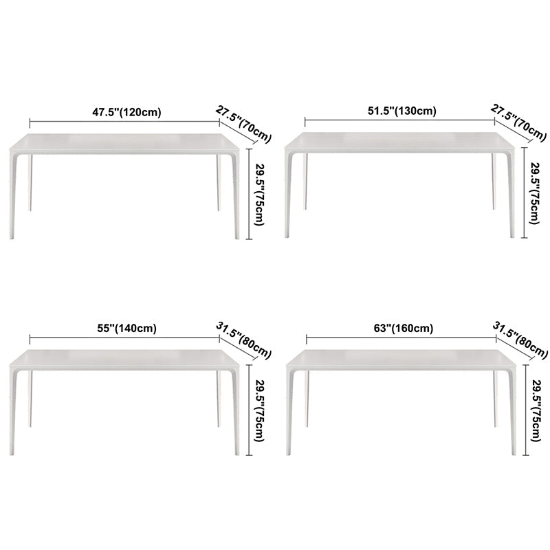 Modern White Sintered Stone Dining Table Rectangle Shape Standard Dining Table for Kitchen Clearhalo ' dining_table' 'Dining Tables & Seating' 'Dining Tables' 'Furniture' 'furniture_dining_table' 'Kitchen & Dining Furniture' 'kitchen&dining_furn' 'kitchen' 'kitchen_dining_table' 3724016