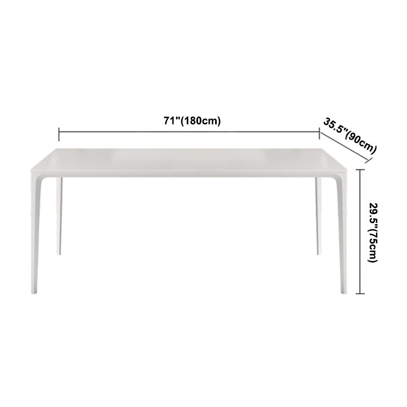 Modern White Sintered Stone Dining Table Rectangle Shape Standard Dining Table for Kitchen Clearhalo ' dining_table' 'Dining Tables & Seating' 'Dining Tables' 'Furniture' 'furniture_dining_table' 'Kitchen & Dining Furniture' 'kitchen&dining_furn' 'kitchen' 'kitchen_dining_table' 3724017