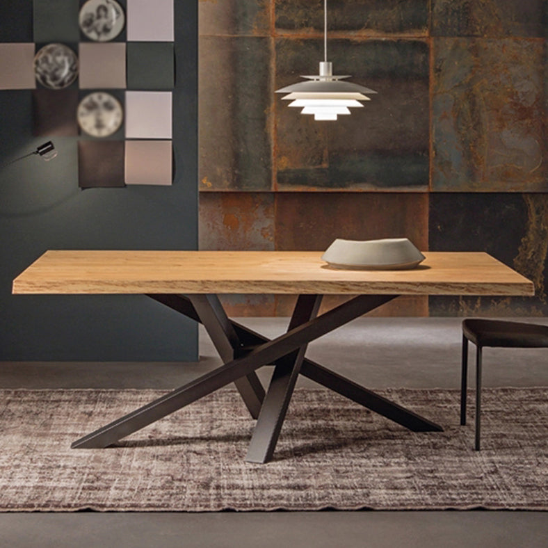 Solid Wood Brown Tone Dining Table Industrial 4 Legs Table for Dining Room Clearhalo ' dining_table' 'Dining Tables & Seating' 'Dining Tables' 'furn' 'furn_dining_table' 'Furniture' 'furniture_dining_table' 'Kitchen & Dining Furniture' 'kitchen&dining_furn' 'kitchen' 'kitchen_dining_table' 3724018