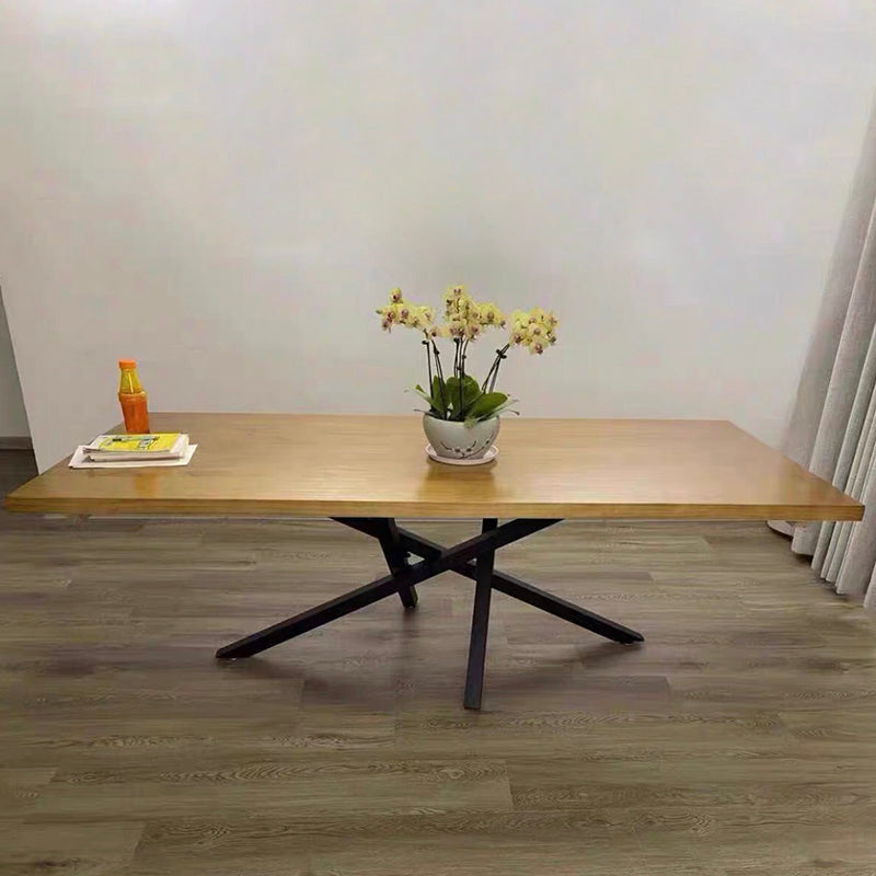 Solid Wood Brown Tone Dining Table Industrial 4 Legs Table for Dining Room Clearhalo ' dining_table' 'Dining Tables & Seating' 'Dining Tables' 'furn' 'furn_dining_table' 'Furniture' 'furniture_dining_table' 'Kitchen & Dining Furniture' 'kitchen&dining_furn' 'kitchen' 'kitchen_dining_table' 3724020