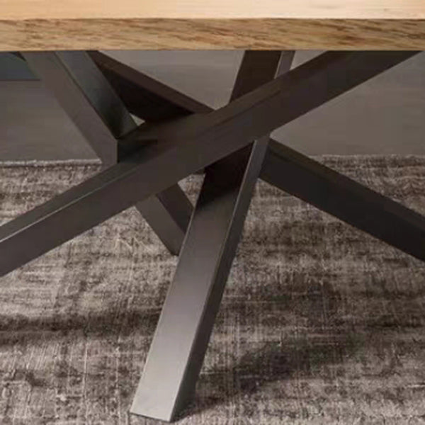 Solid Wood Brown Tone Dining Table Industrial 4 Legs Table for Dining Room Clearhalo ' dining_table' 'Dining Tables & Seating' 'Dining Tables' 'furn' 'furn_dining_table' 'Furniture' 'furniture_dining_table' 'Kitchen & Dining Furniture' 'kitchen&dining_furn' 'kitchen' 'kitchen_dining_table' 3724023