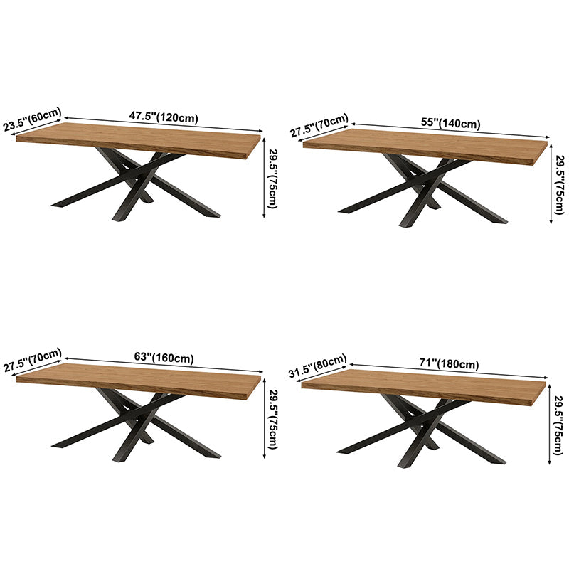Solid Wood Brown Tone Dining Table Industrial 4 Legs Table for Dining Room Clearhalo ' dining_table' 'Dining Tables & Seating' 'Dining Tables' 'furn' 'furn_dining_table' 'Furniture' 'furniture_dining_table' 'Kitchen & Dining Furniture' 'kitchen&dining_furn' 'kitchen' 'kitchen_dining_table' 3724025