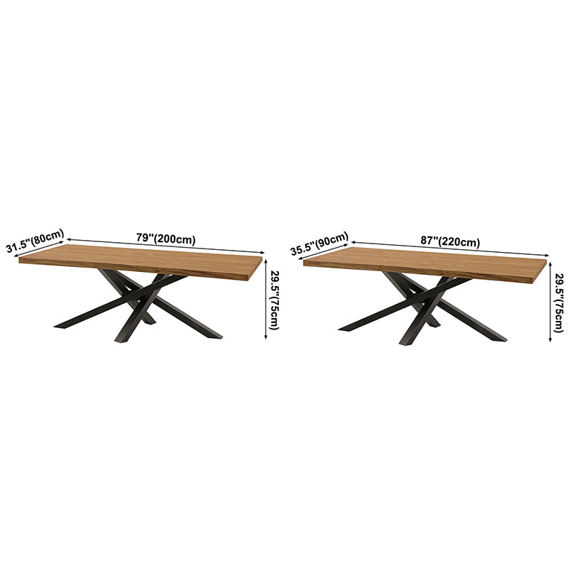 Solid Wood Brown Tone Dining Table Industrial 4 Legs Table for Dining Room Clearhalo ' dining_table' 'Dining Tables & Seating' 'Dining Tables' 'furn' 'furn_dining_table' 'Furniture' 'furniture_dining_table' 'Kitchen & Dining Furniture' 'kitchen&dining_furn' 'kitchen' 'kitchen_dining_table' 3724026