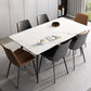 Modern Style Home Sintered Stone Dining Table 4 Legs Rectangular Table in White Clearhalo ' dining_table' 'Dining Tables & Seating' 'Dining Tables' 'furn' 'furn_dining_table' 'Furniture' 'furniture_dining_table' 'Kitchen & Dining Furniture' 'kitchen&dining_furn' 'kitchen' 'kitchen_dining_table' 3724029