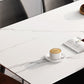 Modern Style Home Sintered Stone Dining Table 4 Legs Rectangular Table in White Clearhalo ' dining_table' 'Dining Tables & Seating' 'Dining Tables' 'furn' 'furn_dining_table' 'Furniture' 'furniture_dining_table' 'Kitchen & Dining Furniture' 'kitchen&dining_furn' 'kitchen' 'kitchen_dining_table' 3724030