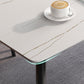 Modern Style Home Sintered Stone Dining Table 4 Legs Rectangular Table in White Clearhalo ' dining_table' 'Dining Tables & Seating' 'Dining Tables' 'furn' 'furn_dining_table' 'Furniture' 'furniture_dining_table' 'Kitchen & Dining Furniture' 'kitchen&dining_furn' 'kitchen' 'kitchen_dining_table' 3724033