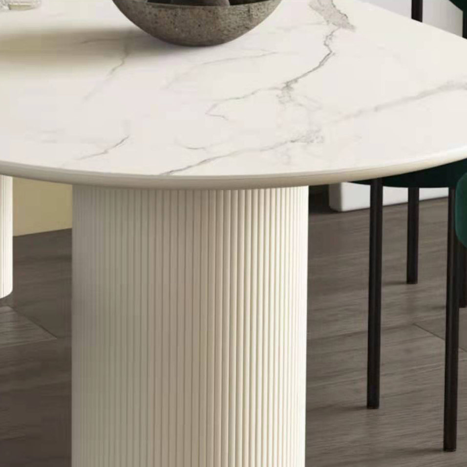 Metal Contemporary Free Form Dining Table Sintered Stone Top Table for Dining Room and Kitchen Clearhalo ' dining_table' 'Dining Tables & Seating' 'Dining Tables' 'furn' 'furn_dining_table' 'Furniture' 'furniture_dining_table' 'Kitchen & Dining Furniture' 'kitchen&dining_furn' 'kitchen' 'kitchen_dining_table' 3724043