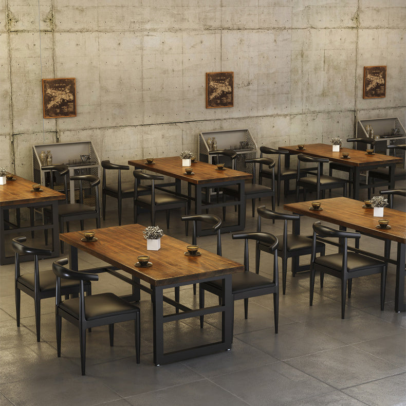 Industrial Dining Table Pine Solid Wood Table with Black Trestle Base for Dining Room Clearhalo ' dining_table' 'Dining Tables & Seating' 'Dining Tables' 'furn' 'furn_dining_table' 'Furniture' 'furniture_dining_table' 'Kitchen & Dining Furniture' 'kitchen&dining_furn' 'kitchen' 'kitchen_dining_table' 3724051