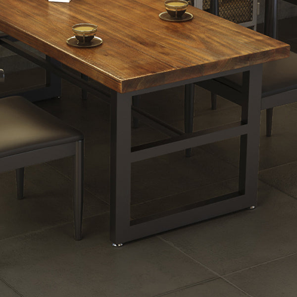 Industrial Dining Table Pine Solid Wood Table with Black Trestle Base for Dining Room Clearhalo ' dining_table' 'Dining Tables & Seating' 'Dining Tables' 'furn' 'furn_dining_table' 'Furniture' 'furniture_dining_table' 'Kitchen & Dining Furniture' 'kitchen&dining_furn' 'kitchen' 'kitchen_dining_table' 3724055