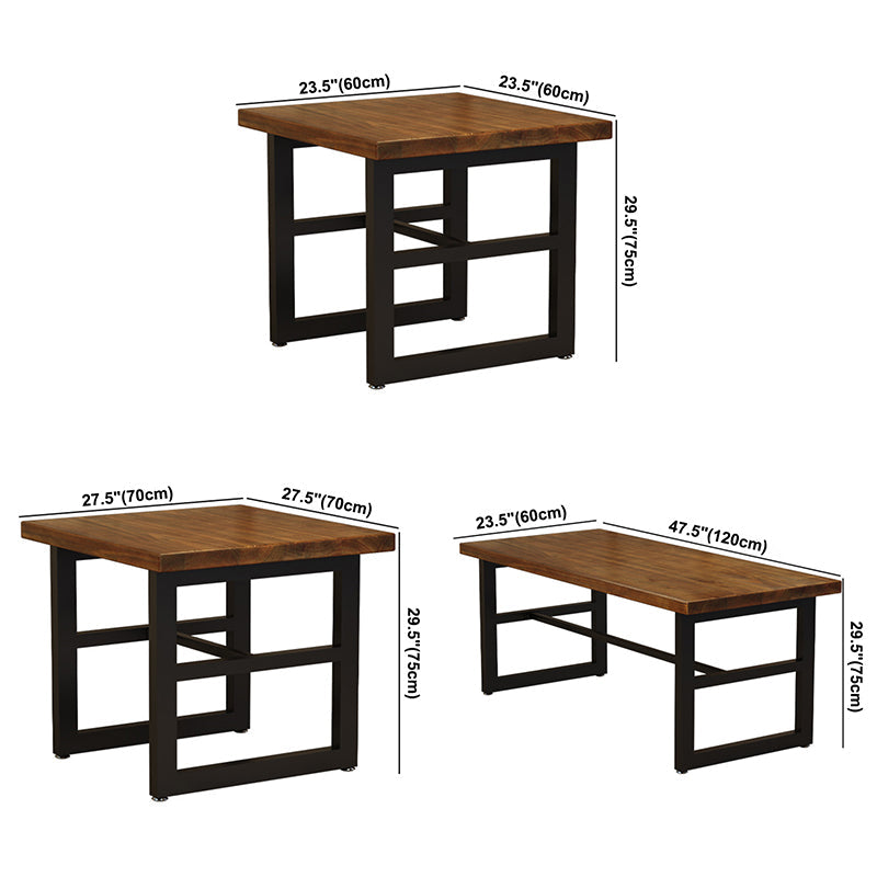 Industrial Dining Table Pine Solid Wood Table with Black Trestle Base for Dining Room Clearhalo ' dining_table' 'Dining Tables & Seating' 'Dining Tables' 'furn' 'furn_dining_table' 'Furniture' 'furniture_dining_table' 'Kitchen & Dining Furniture' 'kitchen&dining_furn' 'kitchen' 'kitchen_dining_table' 3724057