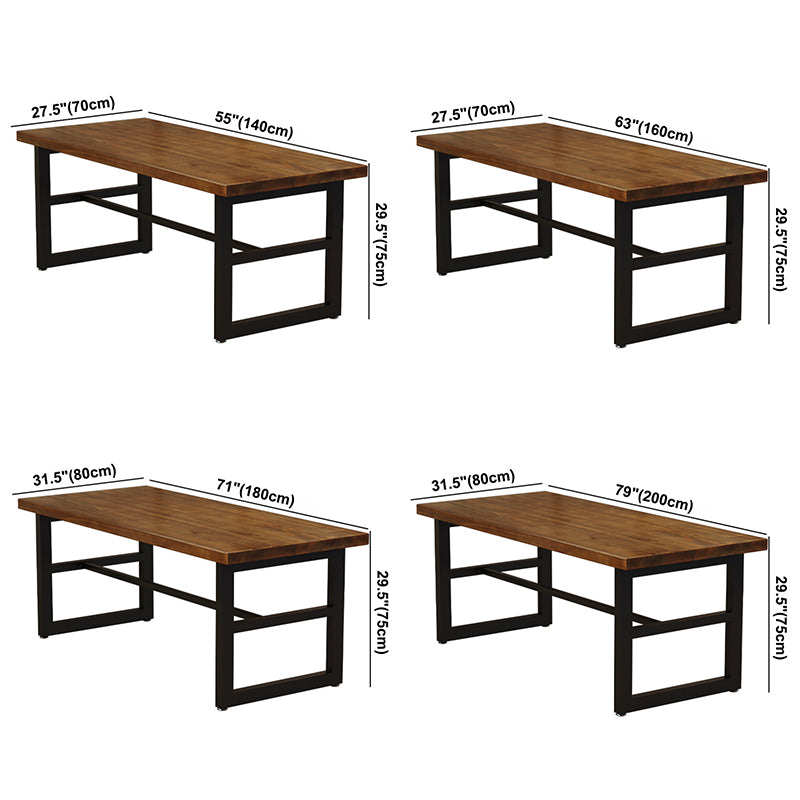 Industrial Dining Table Pine Solid Wood Table with Black Trestle Base for Dining Room Clearhalo ' dining_table' 'Dining Tables & Seating' 'Dining Tables' 'furn' 'furn_dining_table' 'Furniture' 'furniture_dining_table' 'Kitchen & Dining Furniture' 'kitchen&dining_furn' 'kitchen' 'kitchen_dining_table' 3724058