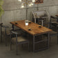 Industrial Dining Table Pine Solid Wood Table with Black Trestle Base for Dining Room Clearhalo ' dining_table' 'Dining Tables & Seating' 'Dining Tables' 'furn' 'furn_dining_table' 'Furniture' 'furniture_dining_table' 'Kitchen & Dining Furniture' 'kitchen&dining_furn' 'kitchen' 'kitchen_dining_table' 3724060